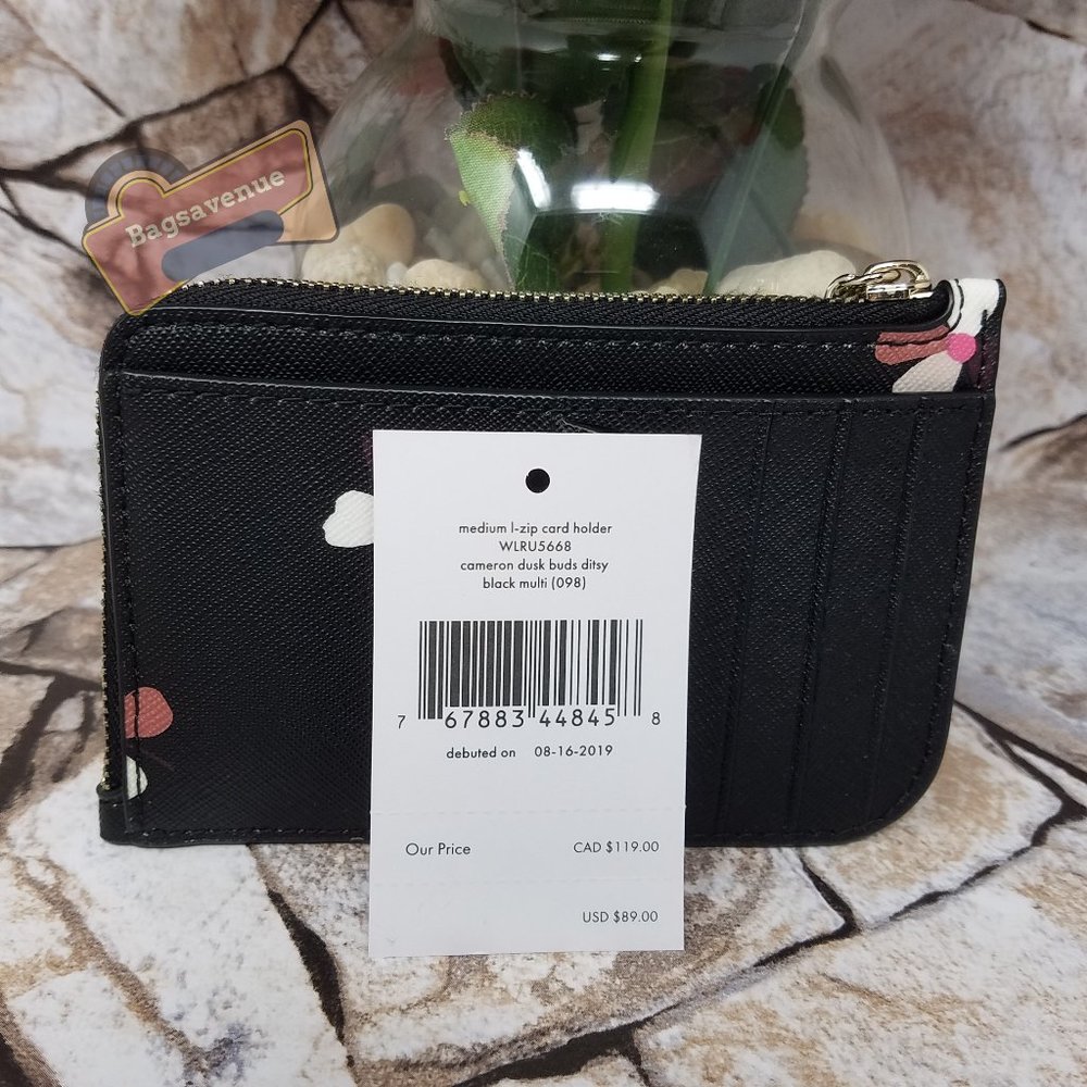 Medium L-zip Card Holder Dusk Buds Kate Spade - Picture 7 of 7